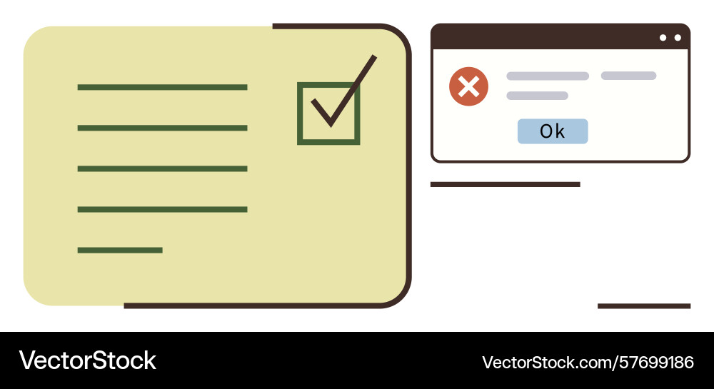 Checkbox Bestätigung und Fehlerwarnung vektorbild