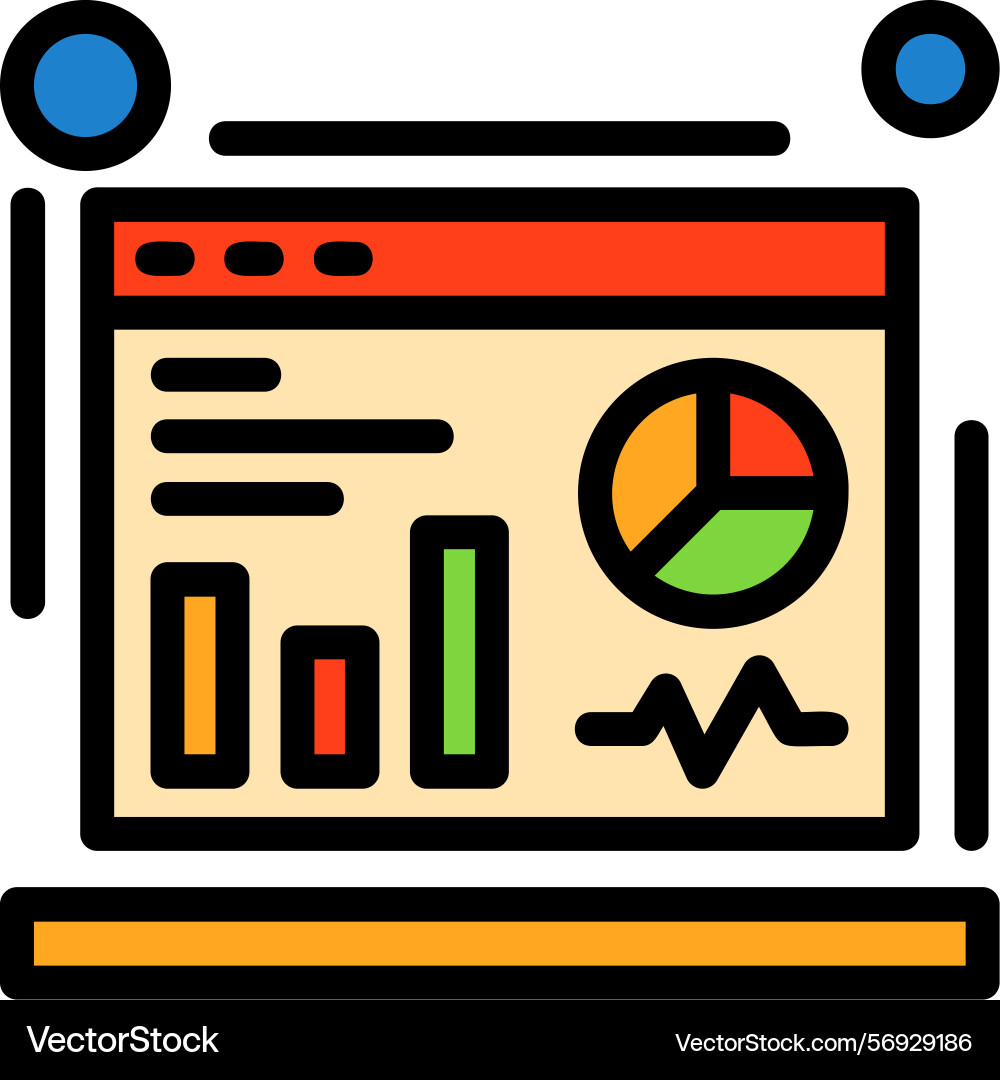 Dashboard line filled style icon design vector image