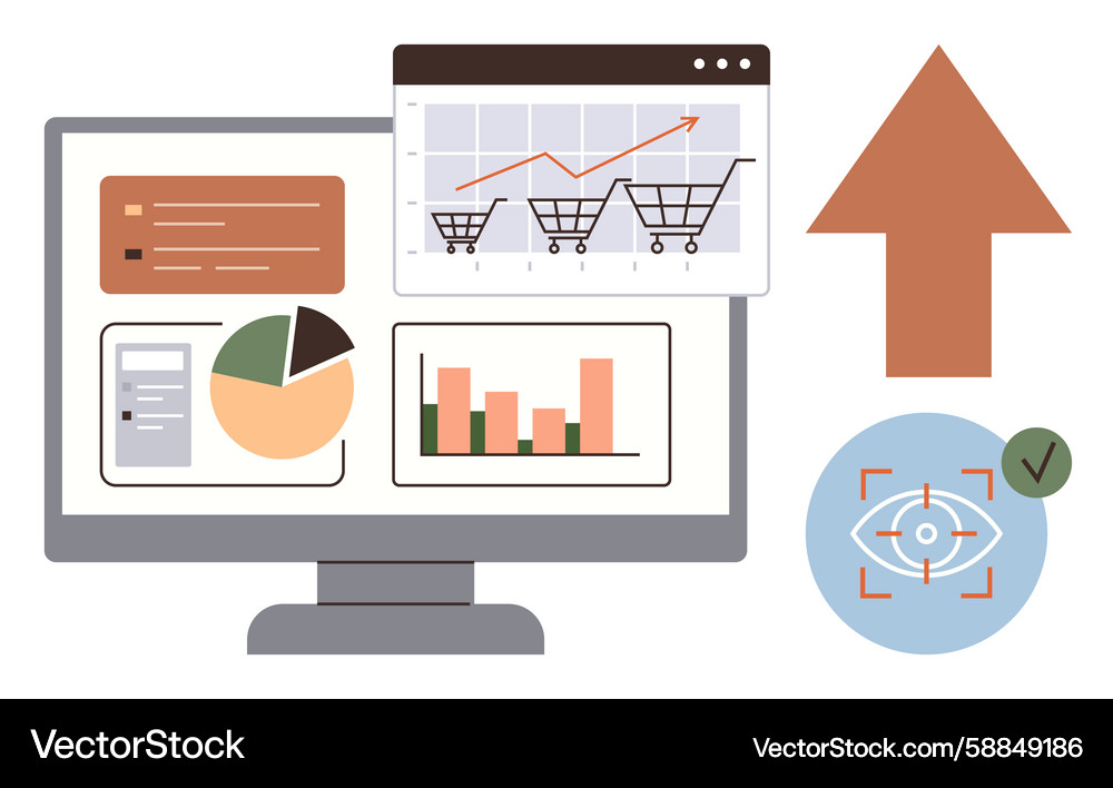 Data-driven growth with e-commerce analytics Vector Image