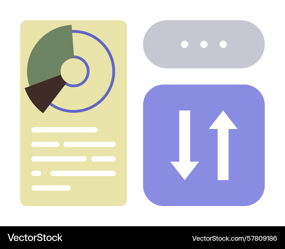 Datenvisualisierung mit abstraktem Pie-Diagrammtext Vektorbild