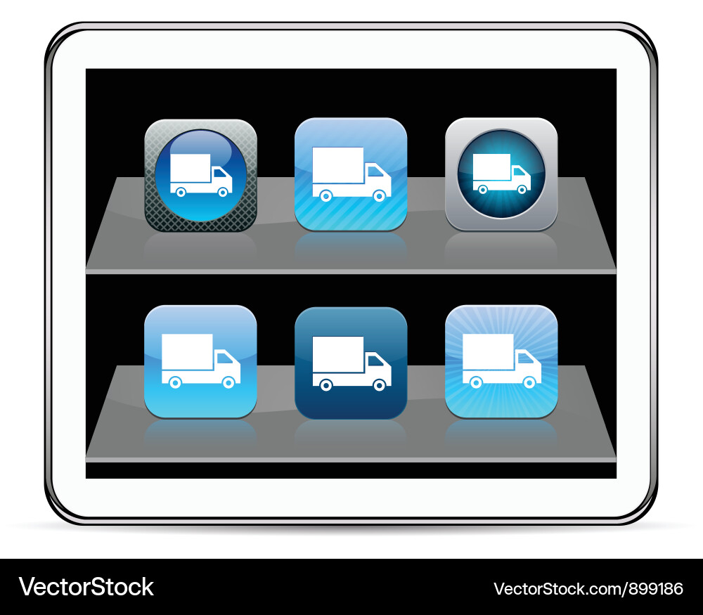 Delivery App Icons - Blue Collection Vector Image