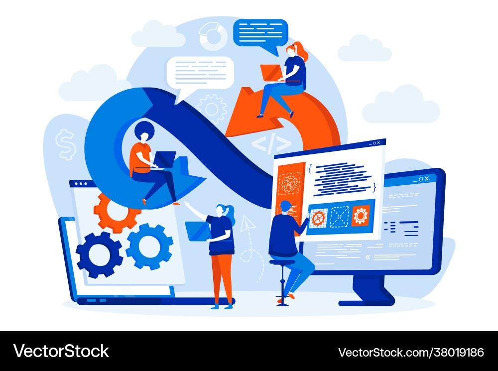 DevOps Software Development vector image