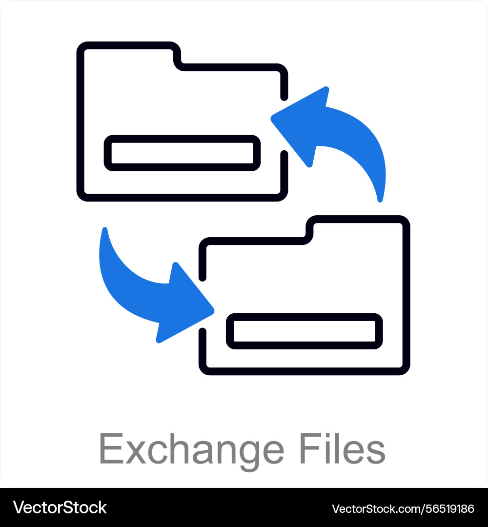 Exchange files and file icon concept vector image