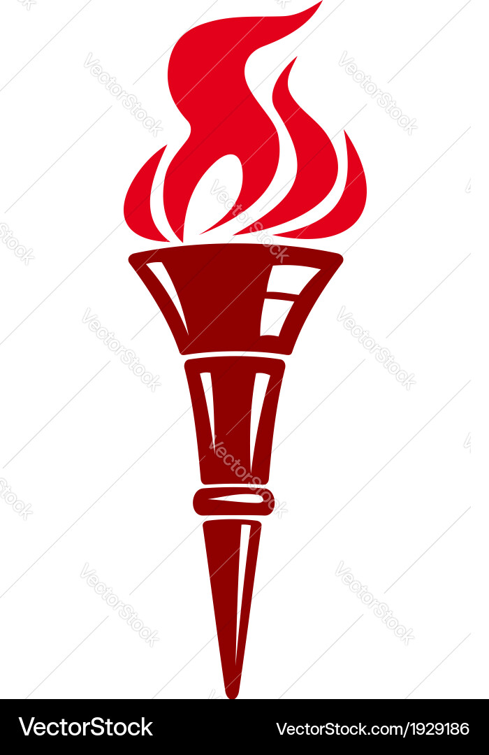 Flaming Torch Symbol Vector Image