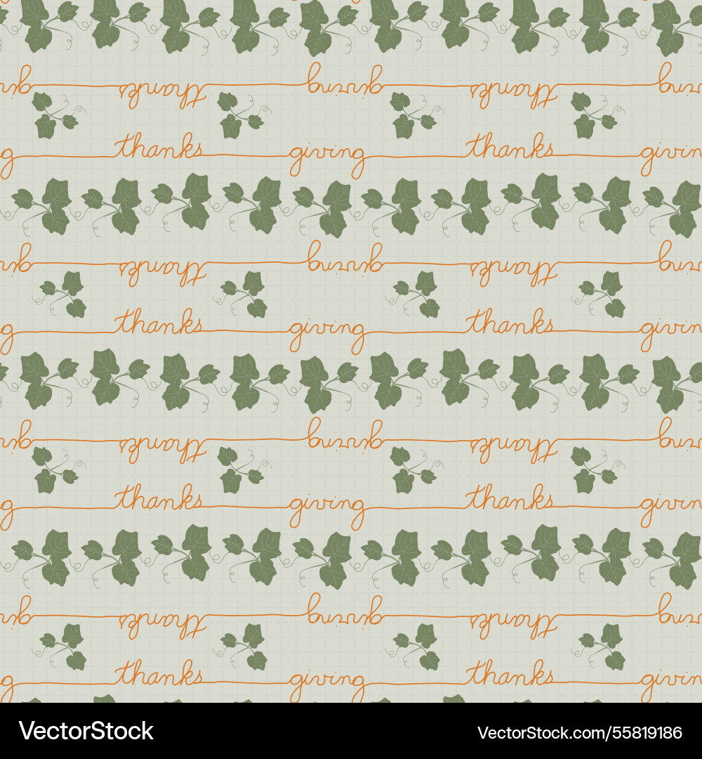 Giving thanks on horizontal stripe trailing sage Giving thanks on horizontal stripe trailing sage vector image