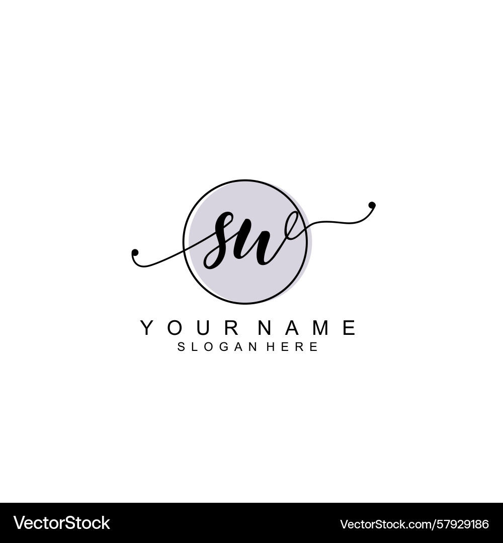 Handwriting logo concepts with initial sw Handwriting logo concepts with initial sw Vector Image