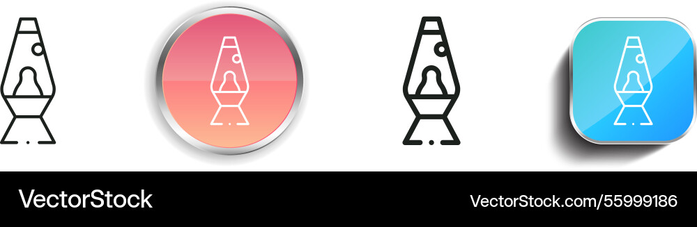 Lava lamp icon thin linear regular and button vector image