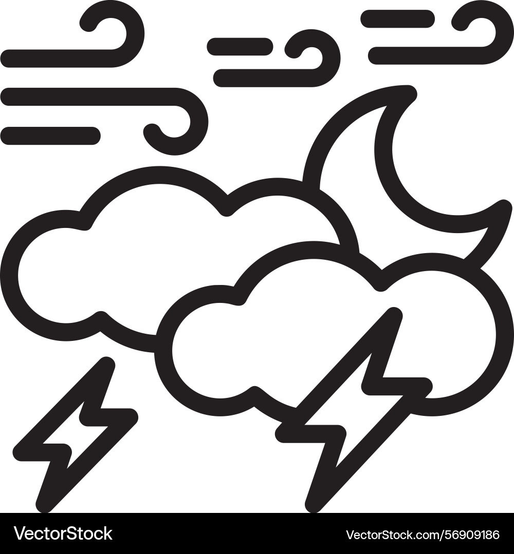 Lightning linear style icon design vector image