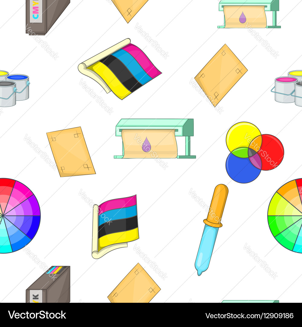 Print pattern cartoon style vector image