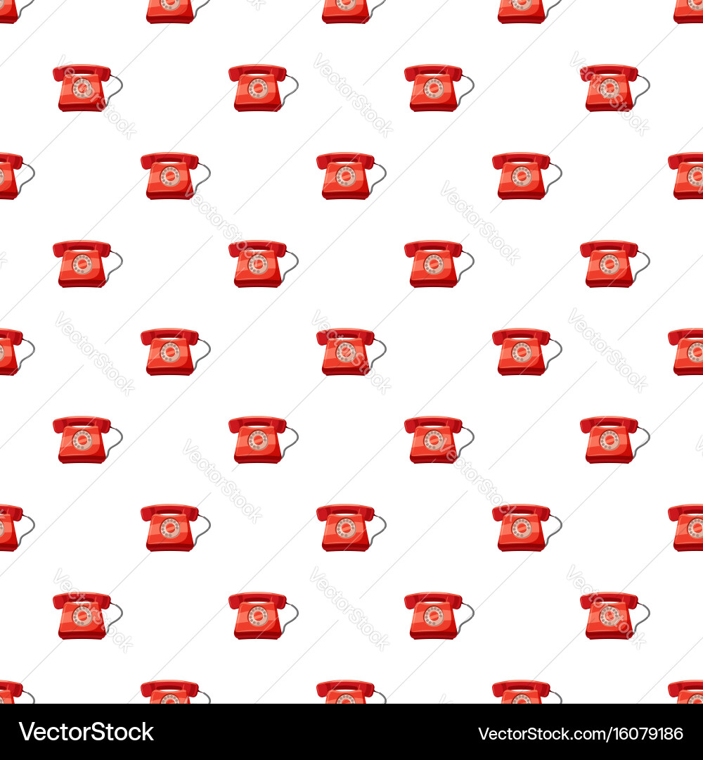 Red retro phone pattern vector image