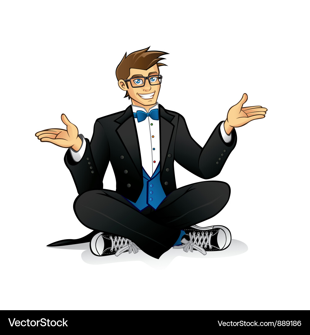 Relaxed Geek in Tuxedo vector image