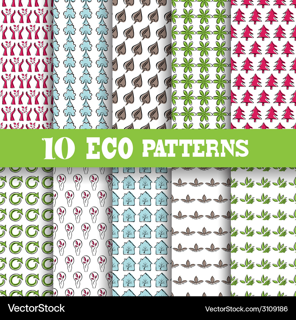 Seamless patterns set Vector Image