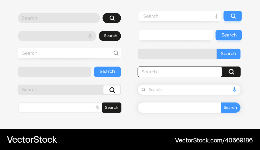 Search bar website box with button interface Search bar website box with button interface vector image