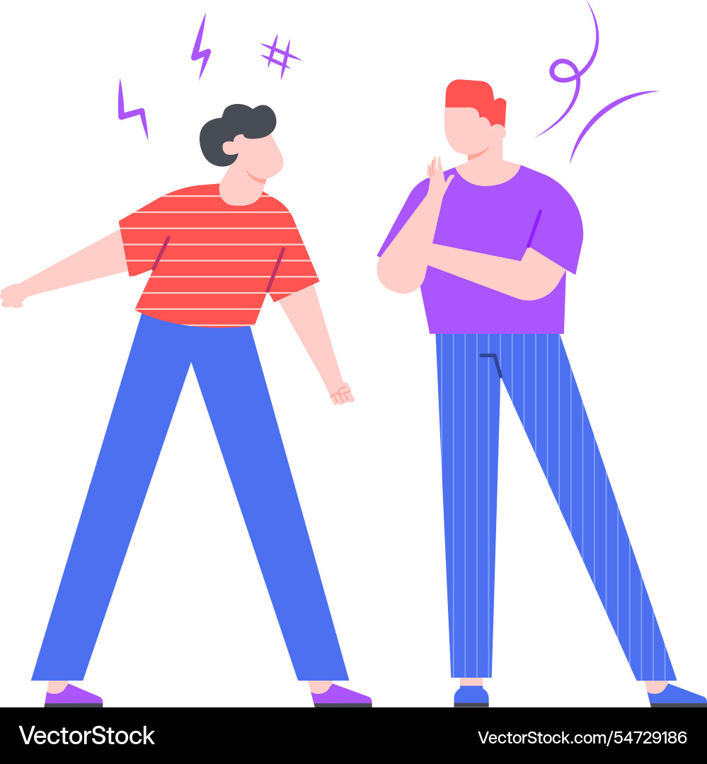 Two male colleagues are arguing during their work Two male colleagues are arguing during their work vector image