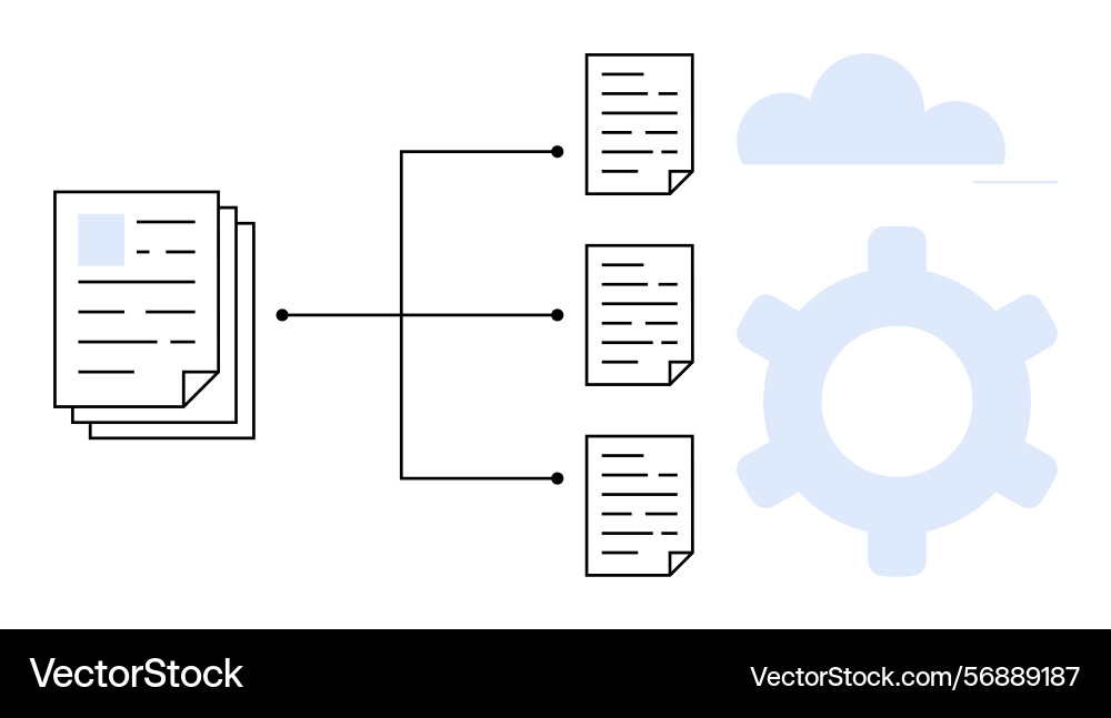 Document flow management with integration to cloud Document flow management with integration to cloud vector image