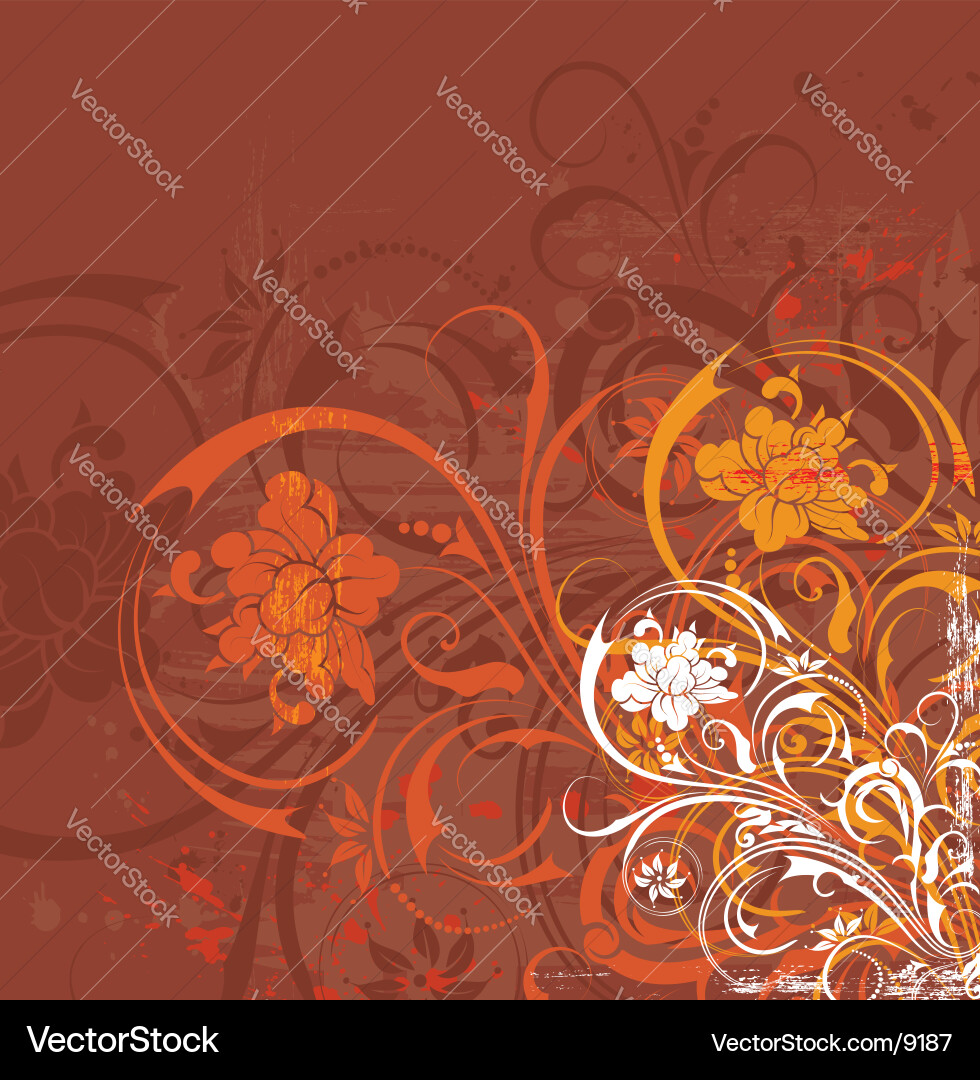 Floral Grunge Background Vector Image