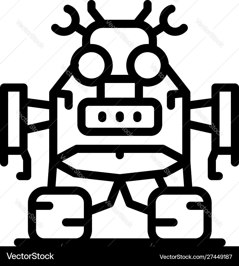 Robot transformer icon outline style Robot transformer icon outline style vector image