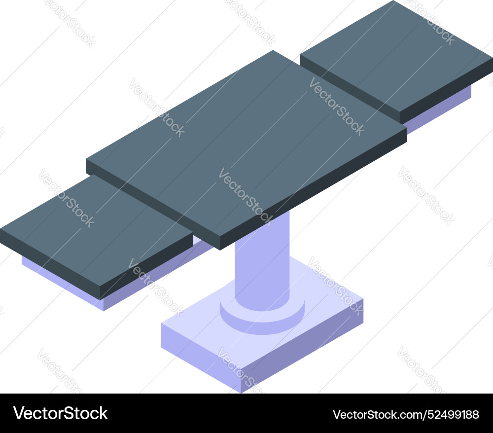 Adjustable operating table standing in empty Vector Image