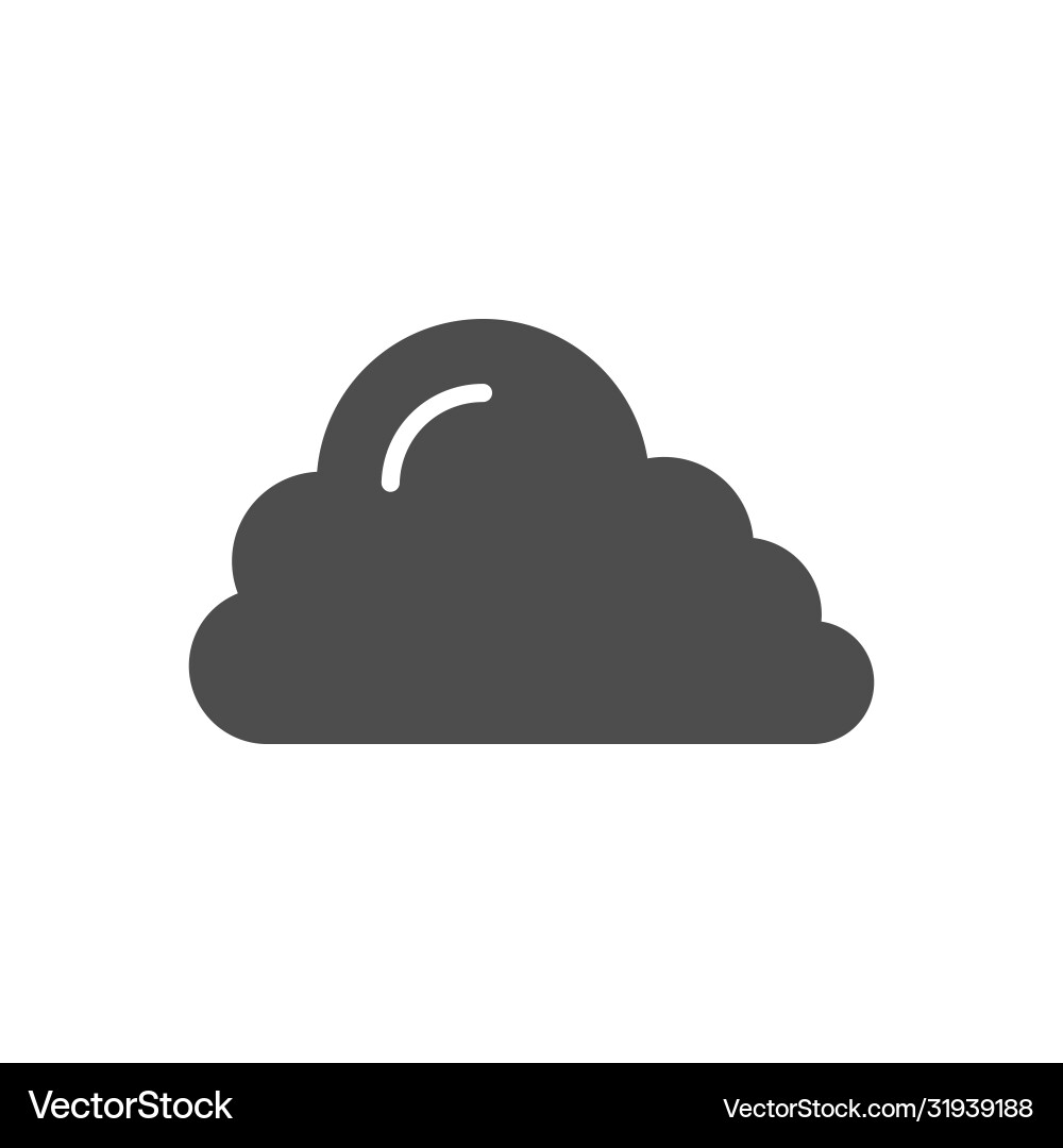 Cloud glyph icon and rounded shape element vector image