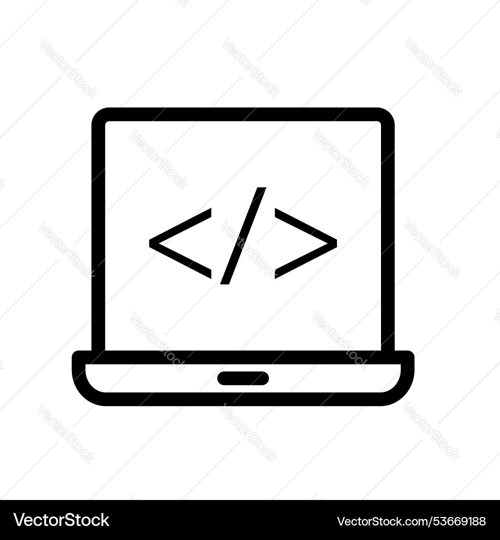 Coding icon outline style design isolated Coding icon outline style design isolated vector image