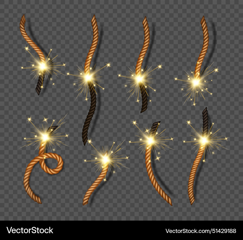 Exploding Rope with Fire vector image
