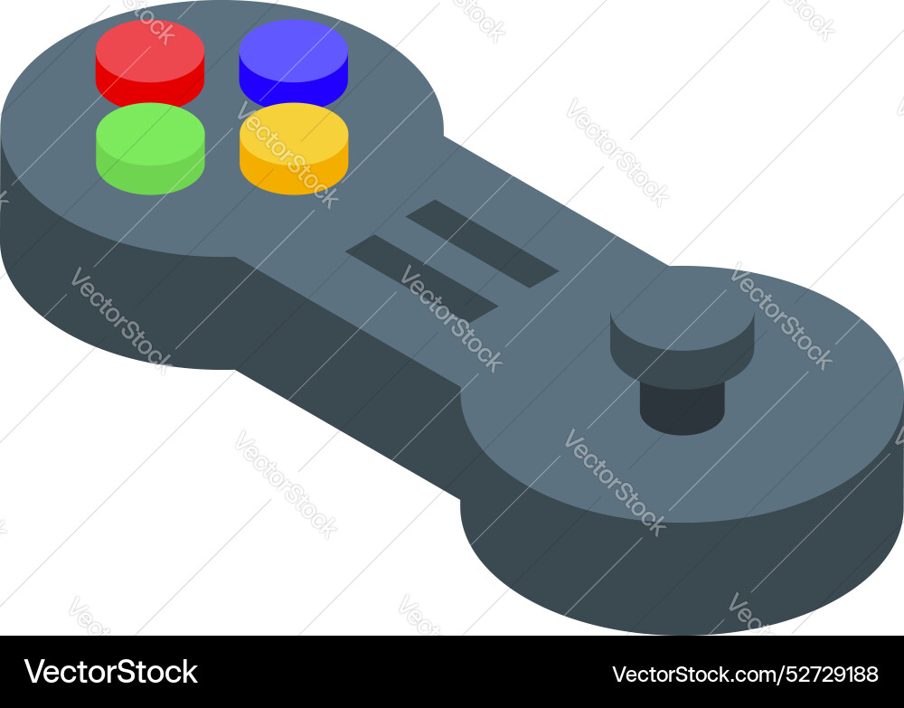 Gamepad with colored buttons is lying down Gamepad with colored buttons is lying down vector image