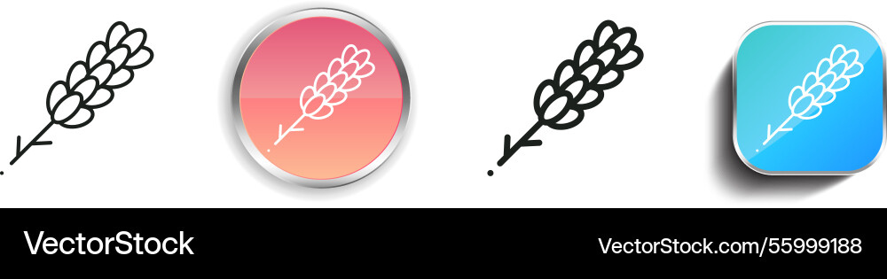 Lavender icon thin linear regular and button Lavender icon thin linear regular and button Vector Image