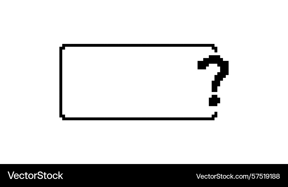 Mosaic pixel question mark icon in retro 8 bit vector image