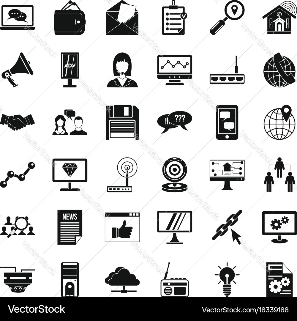 Operator icons set simple style Vector Image