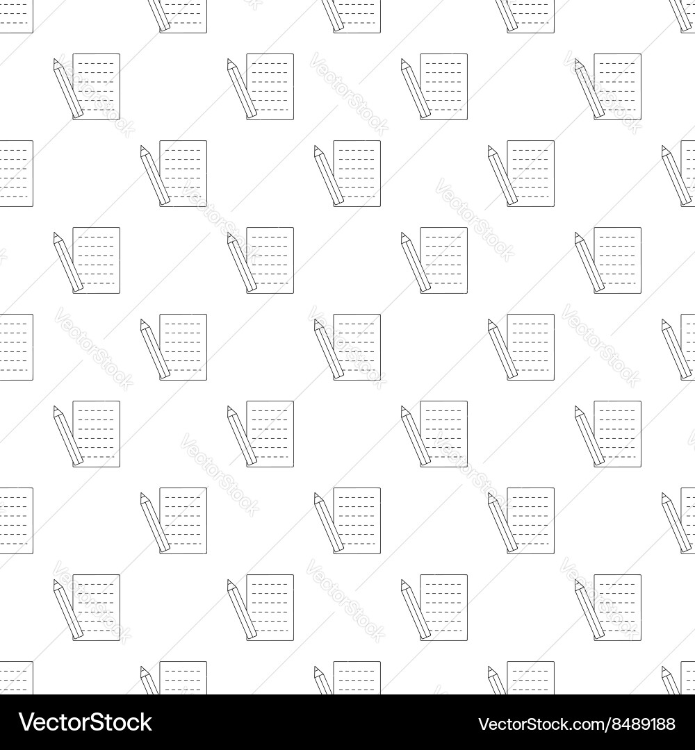 Pencil and sheet pattern seamless Vector Image