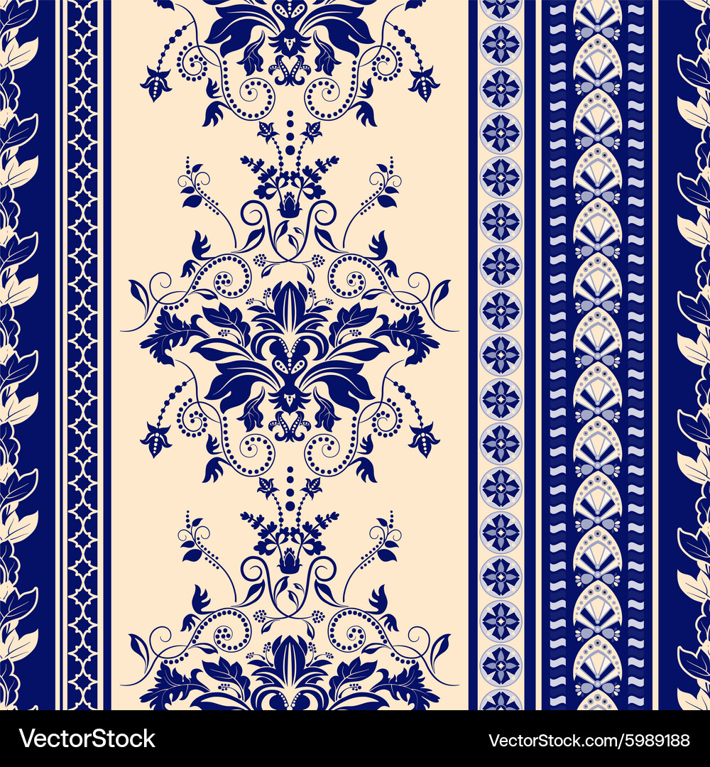 Striped seamless pattern damask background Vector Image