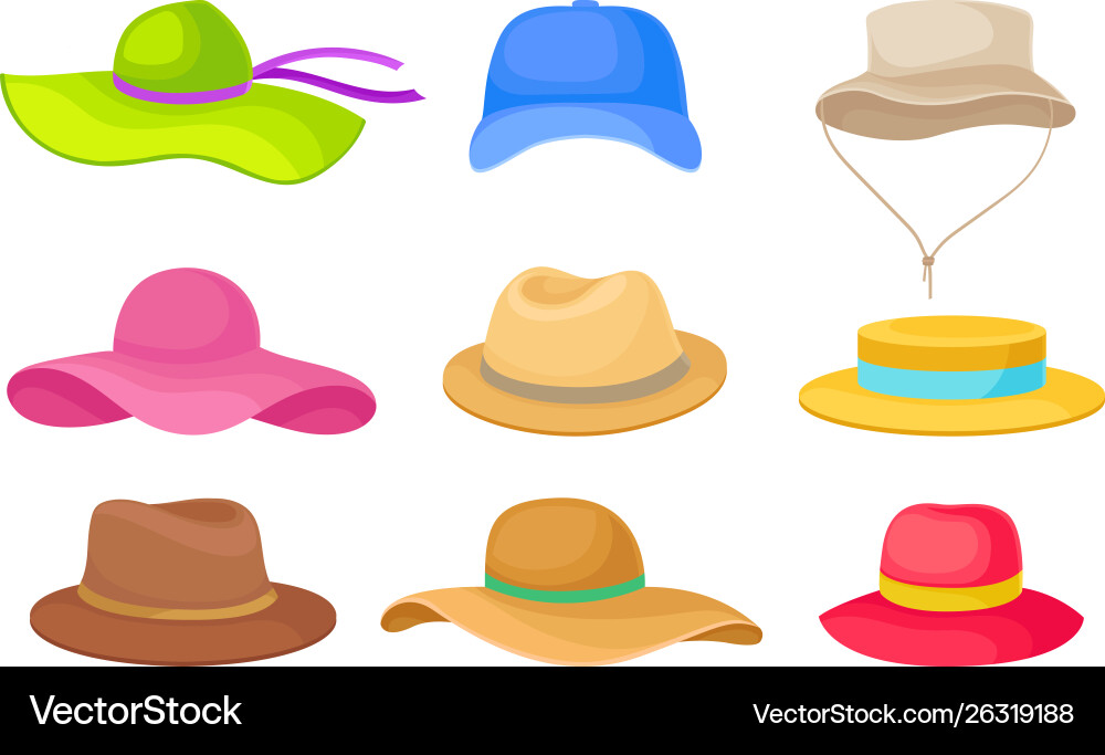 Summer Hat Collection vector image