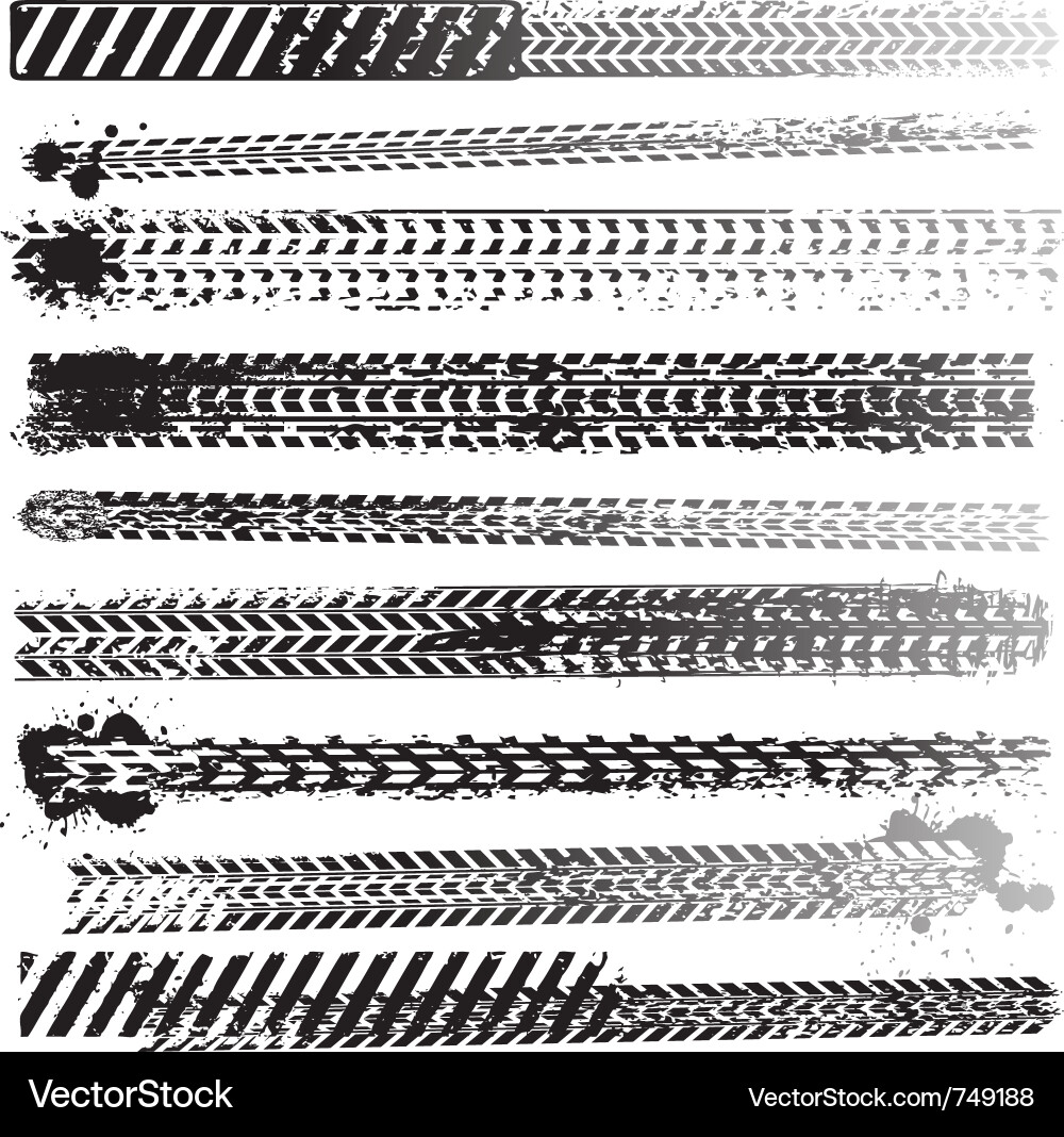 Tire Track Set Royalty Free Vector Image - VectorStock