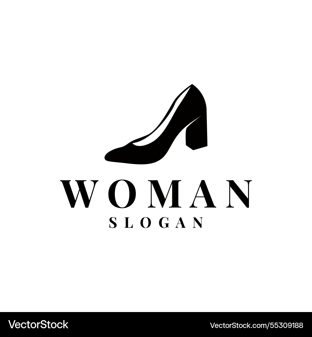 Women shoes logo design business style fashion Women shoes logo design business style fashion vector image