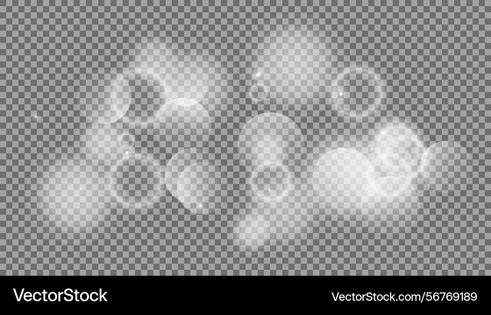 Bokeh circles on transparent background Bokeh circles on transparent background vector image