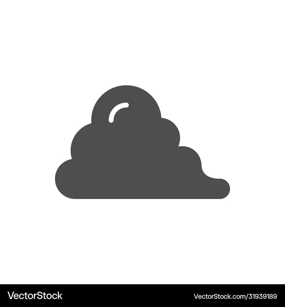 Cloud glyph icon and rounded shape element vector image