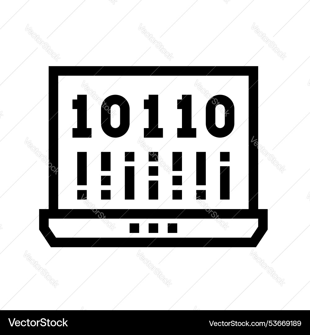 Coding icon outline style design isolated Coding icon outline style design isolated vector image
