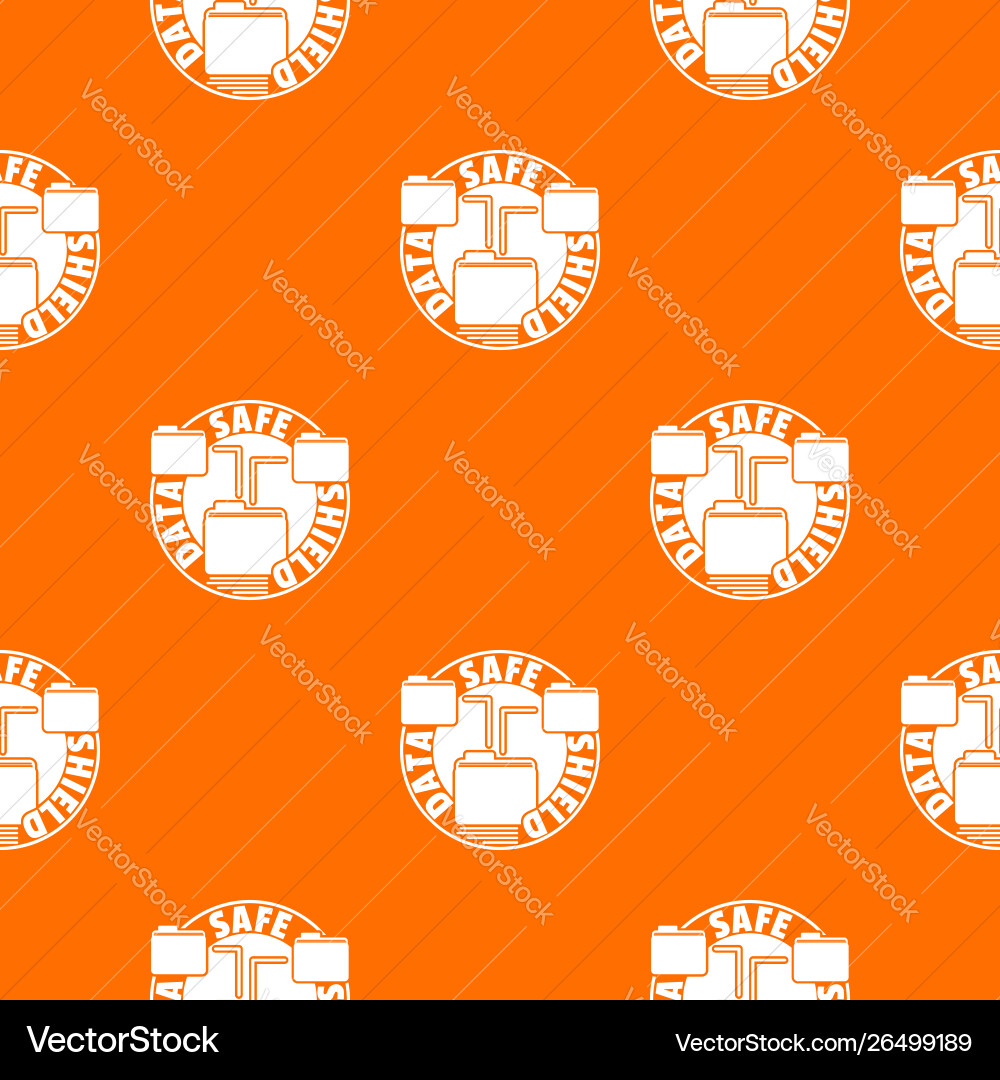 Data save shield pattern orange vector image
