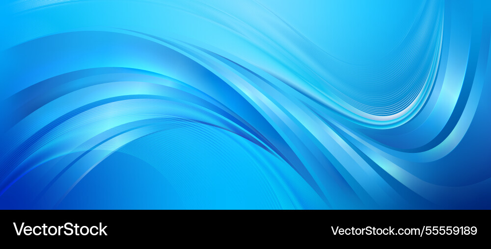Deep blue abstract background with flowing waves vector image