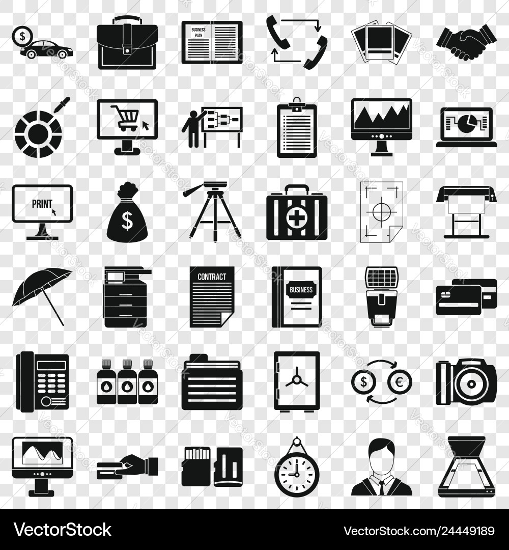 Department icons set simple style Department icons set simple style Vector Image