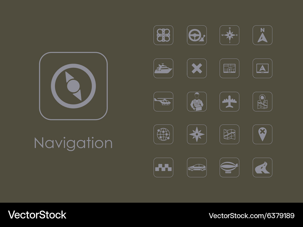 Set of navigation simple icons Vector Image