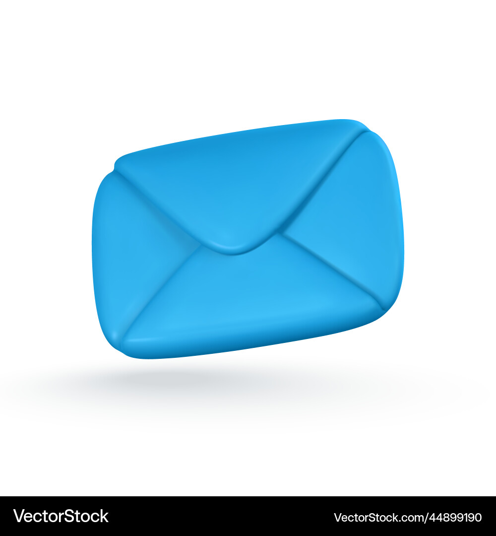 3d realistic mail envelope icon incoming 3d realistic mail envelope icon incoming vector image