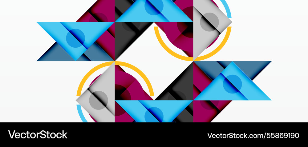 Abstract geometric composition with intersecting Abstract geometric composition with intersecting vector image