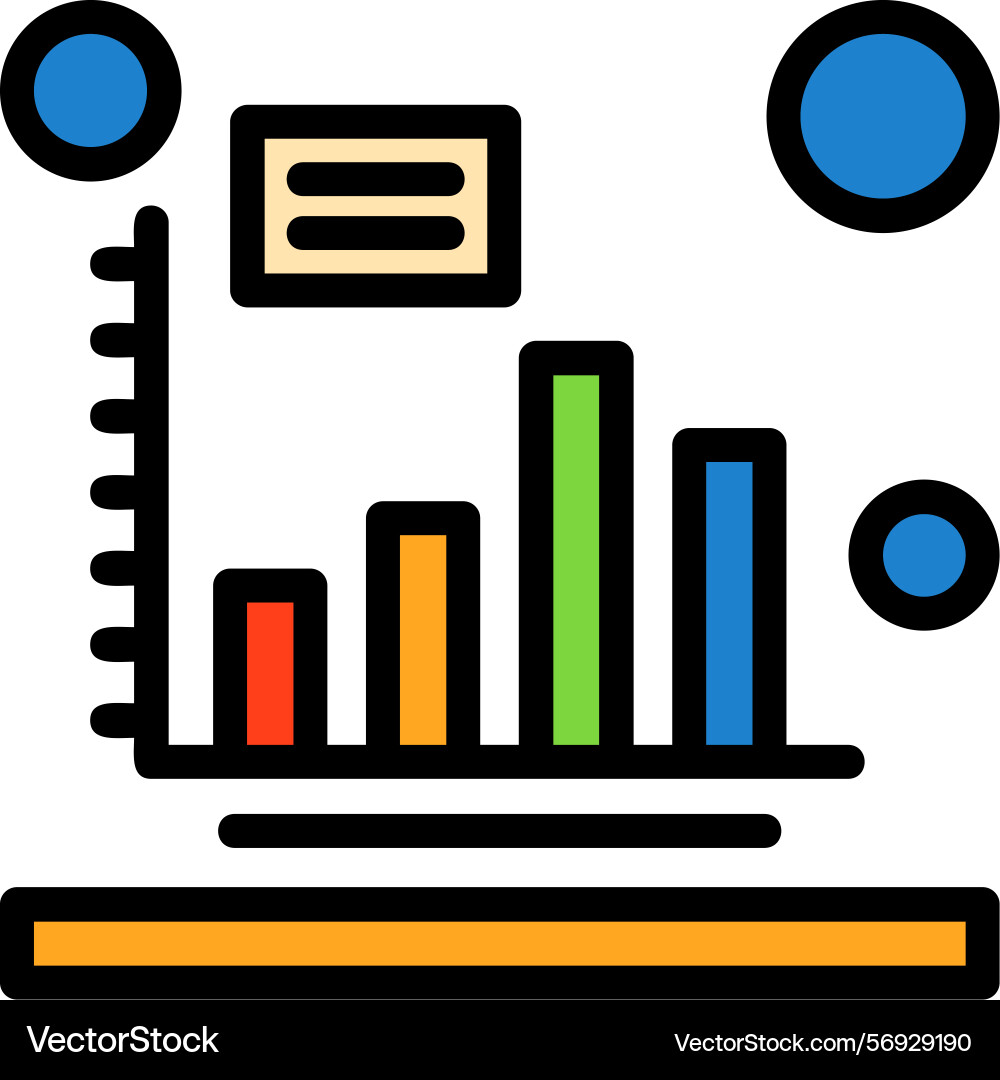 Bar chart line filled style icon design Vector Image