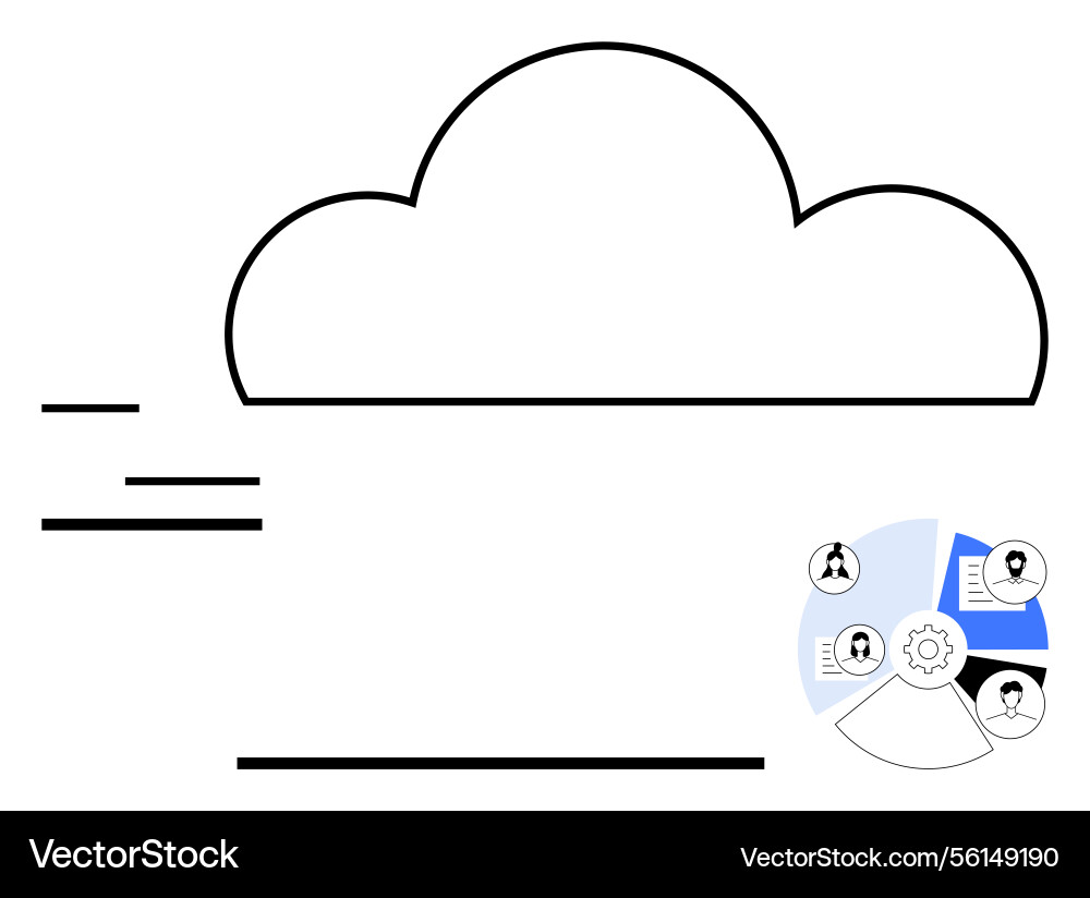 Cloud network integration with connected user Cloud network integration with connected user vector image