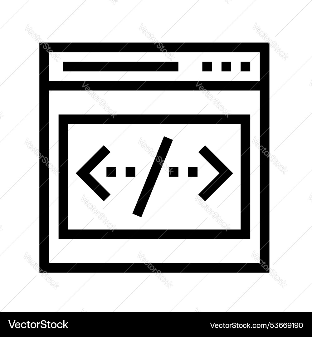 Coding icon outline style design isolated Coding icon outline style design isolated Vector Image