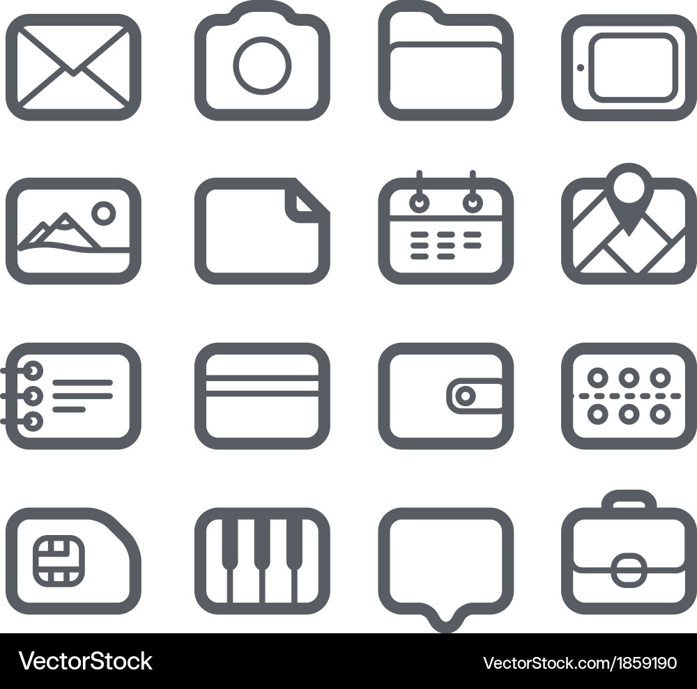 Different web icons set isolated on white vector image
