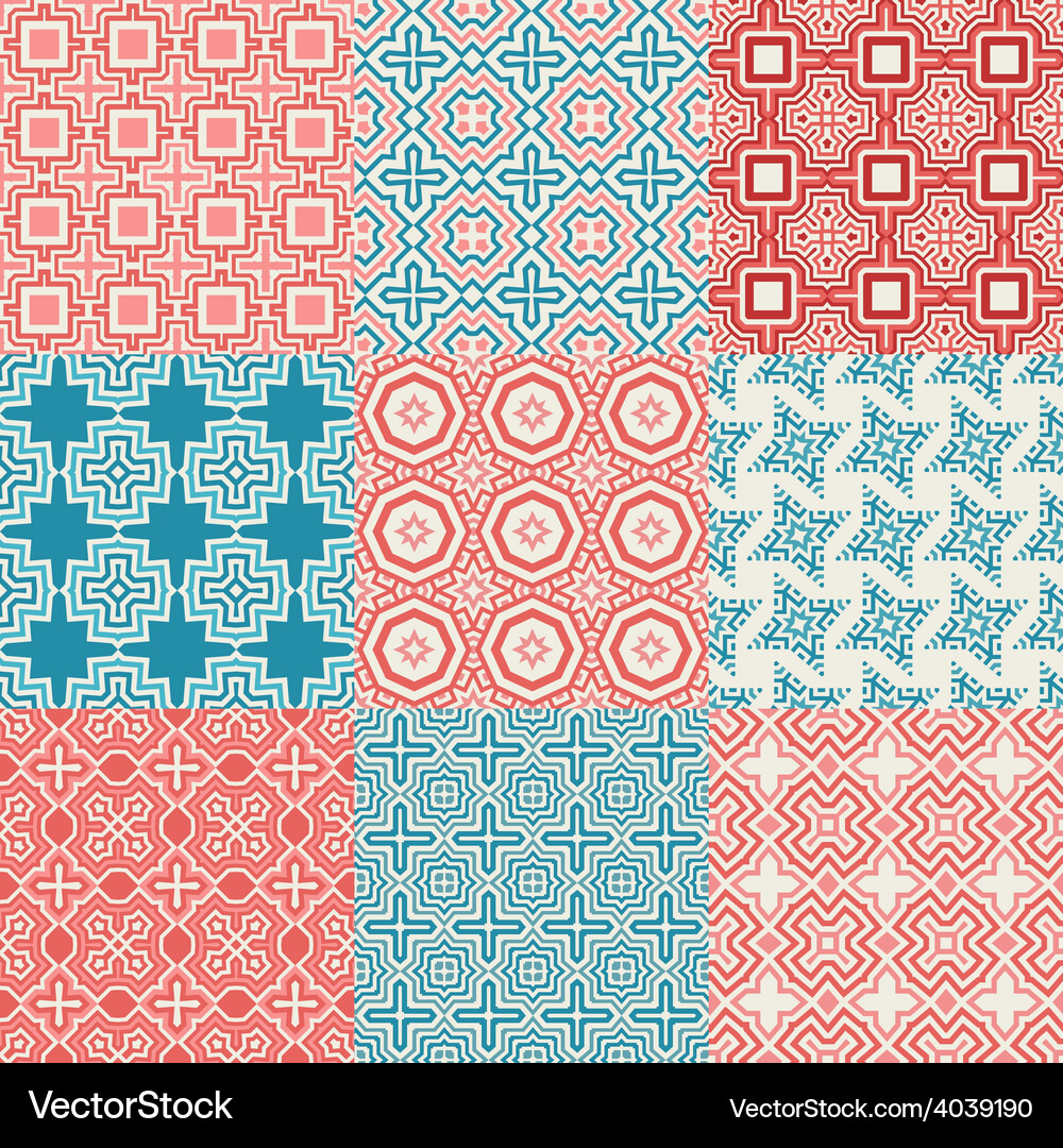 Geometric Pattern Set Vector Image