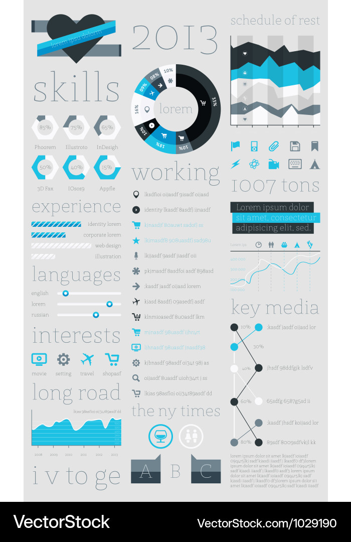 Modern Data & Chart Elements vector image