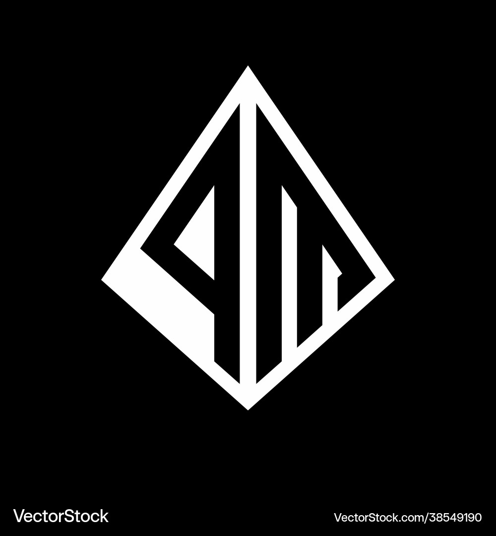 Pm logo letters monogram with prisma shape design Pm logo letters monogram with prisma shape design Vector Image